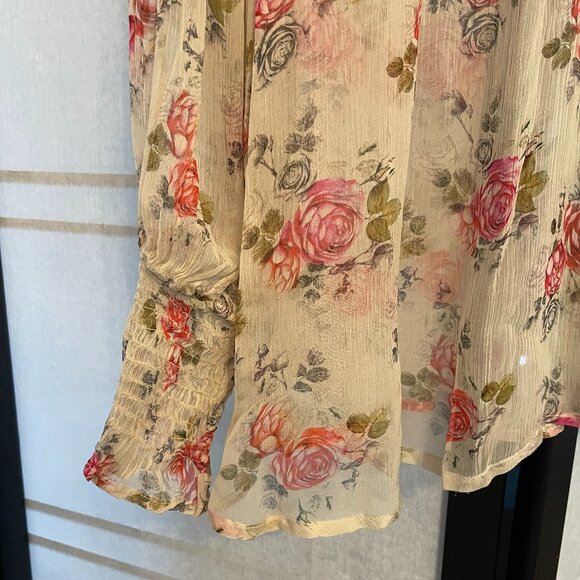 Sundance Amelia Cream Bloom Sheer Floral Blouse - Picture 4 of 8